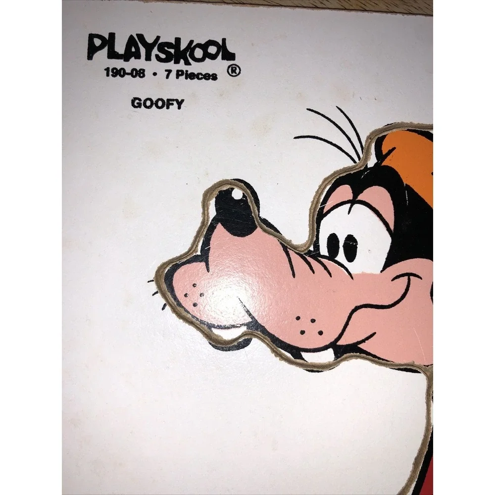 Playskool Disney Goofy Particle Board Puzzle (190-8) - Vintage, ca 1970‎